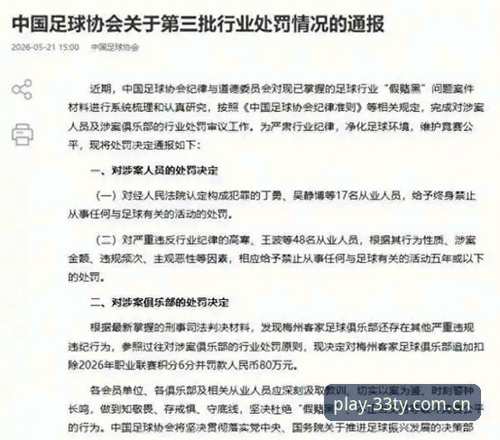 足坛反腐禁令深度解读指南——33体育平台带你透视中国足球整治风暴